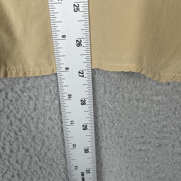 Lilly Pulitzer Blouse Womens Medium Beige 100% Silk Smocked Pullover Button Top - Picture 8 of 8